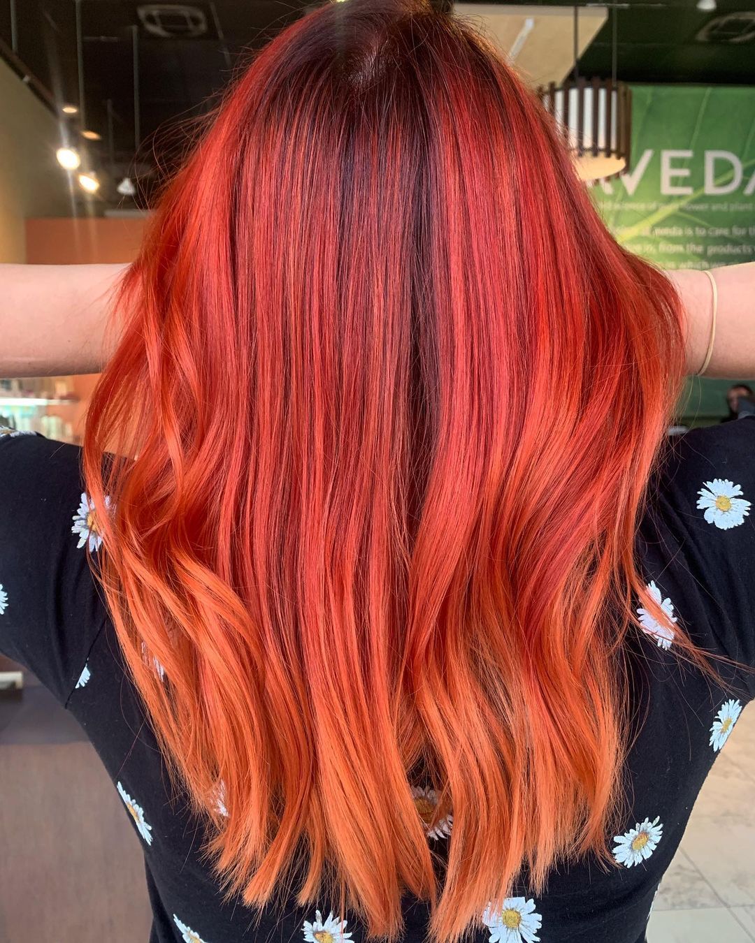 Red to Orange Ombre, Red Hair, Ombre Hair, Aveda Color, Aveda Ombre, Aveda Artist, Aveda Hair